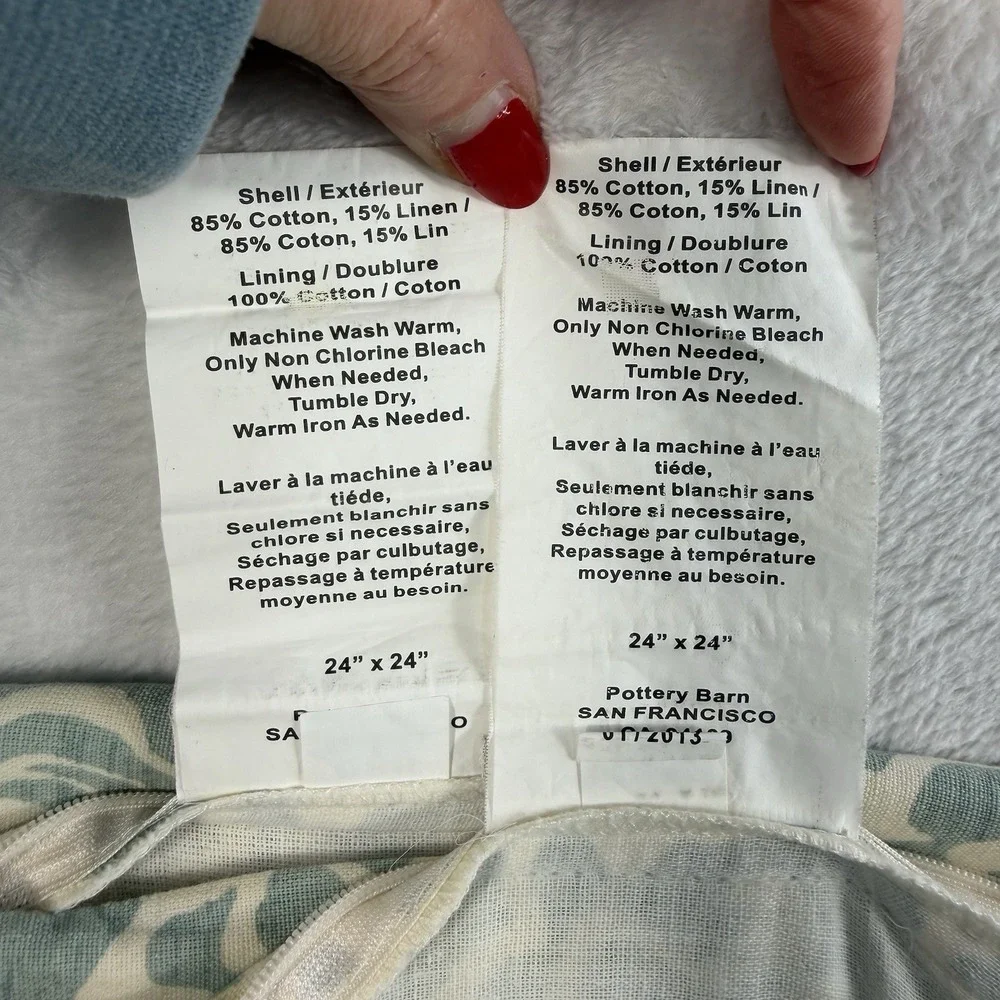 Pottery Barn Euro Pillow Shams Set of 2 Lucianna Medallion Linen Blend 24